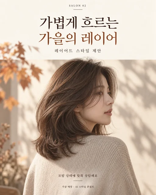 계절 헤어스타일을 소개하는 AI 홍보물 제작 예시